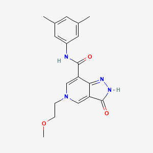 molecular formula C18H20N4O3 B2739368 N-(3,5-dimethylphenyl)-5-(2-methoxyethyl)-3-oxo-3,5-dihydro-2H-pyrazolo[4,3-c]pyridine-7-carboxamide CAS No. 1203096-08-5