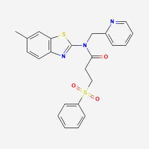 N-(6-methylbenzo[d]thiazol-2-yl)-3-(phenylsulfonyl)-N-(pyridin-2-ylmethyl)propanamide