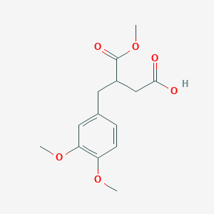 molecular formula C14H18O6 B2739384 3-(3,4-Dimethoxybenzyl)-4-methoxy-4-oxobutanoic acid CAS No. 78647-52-6