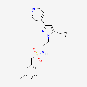 molecular formula C21H24N4O2S B2739391 N-(2-(5-cyclopropyl-3-(pyridin-4-yl)-1H-pyrazol-1-yl)ethyl)-1-(m-tolyl)methanesulfonamide CAS No. 1796964-02-7