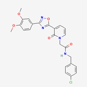 molecular formula C24H21ClN4O5 B2739399 N-(4-chlorobenzyl)-2-(3-(3-(3,4-dimethoxyphenyl)-1,2,4-oxadiazol-5-yl)-2-oxopyridin-1(2H)-yl)acetamide CAS No. 1358492-02-0