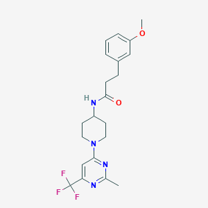 molecular formula C21H25F3N4O2 B2739400 3-(3-methoxyphenyl)-N-{1-[2-methyl-6-(trifluoromethyl)pyrimidin-4-yl]piperidin-4-yl}propanamide CAS No. 1775473-25-0