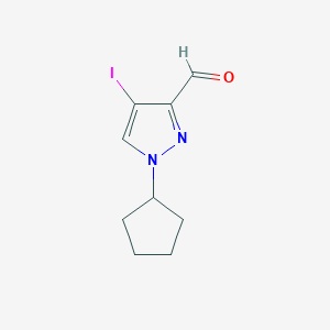 molecular formula C9H11IN2O B2739401 1-环戊基-4-碘-1H-吡唑-3-甲醛 CAS No. 2101197-10-6