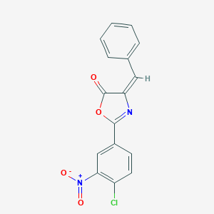 molecular formula C16H9ClN2O4 B273941 4-benzylidene-2-{4-chloro-3-nitrophenyl}-1,3-oxazol-5(4H)-one 