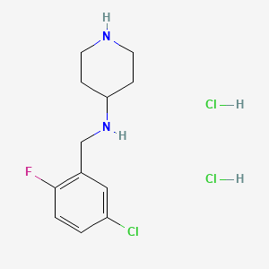 molecular formula C12H18Cl3FN2 B2739410 N-(5-Chloro-2-fluorobenzyl)piperidin-4-amine dihydrochloride CAS No. 1349716-53-5