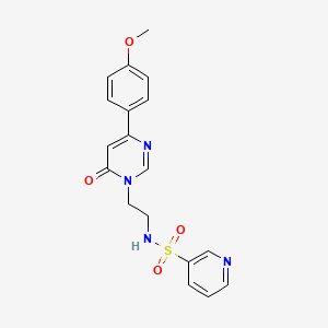 molecular formula C18H18N4O4S B2739411 N-(2-(4-(4-甲氧基苯基)-6-氧代嘧啶-1(6H)-基)乙基)吡啶-3-磺酰胺 CAS No. 1351589-12-2