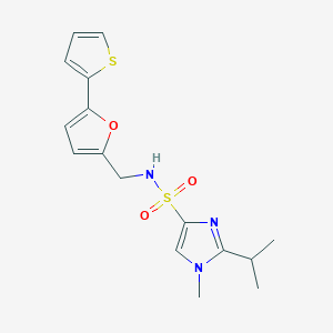 molecular formula C16H19N3O3S2 B2739412 2-isopropyl-1-methyl-N-((5-(thiophen-2-yl)furan-2-yl)methyl)-1H-imidazole-4-sulfonamide CAS No. 2034593-40-1