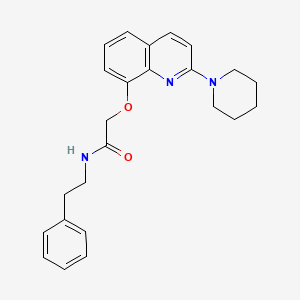 molecular formula C24H27N3O2 B2739420 N-苯乙基-2-((2-(哌啶-1-基)喹啉-8-基)氧基)乙酰胺 CAS No. 921884-18-6