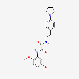 molecular formula C22H27N3O4 B2739422 N1-(2,5-dimethoxyphenyl)-N2-(4-(pyrrolidin-1-yl)phenethyl)oxalamide CAS No. 953987-70-7
