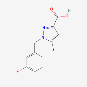 molecular formula C12H11FN2O2 B2739423 1-(3-Fluorobenzyl)-5-methyl-1H-pyrazole-3-carboxylic acid CAS No. 479028-74-5