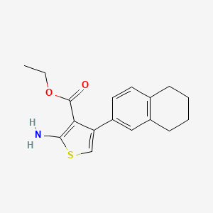 molecular formula C17H19NO2S B2739427 Ethyl 2-amino-4-(5,6,7,8-tetrahydronaphthalen-2-yl)thiophene-3-carboxylate CAS No. 952958-87-1