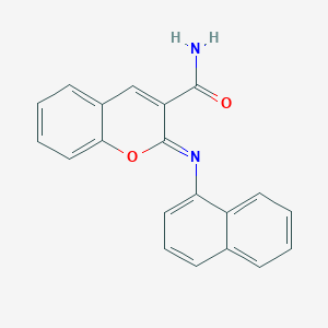 molecular formula C20H14N2O2 B2739433 (2Z)-2-[(naphthalen-1-yl)imino]-2H-chromene-3-carboxamide CAS No. 328555-88-0