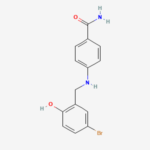 molecular formula C14H13BrN2O2 B2739434 4-[(5-溴-2-羟基苄)氨基]苯甲酰胺 CAS No. 1232794-19-2