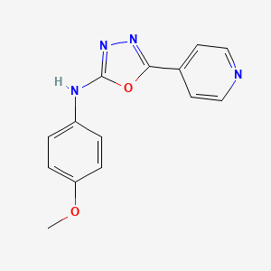 molecular formula C14H12N4O2 B2739437 N-(4-甲氧基苯基)-5-吡啶-4-基-1,3,4-噁二唑-2-胺 CAS No. 117080-55-4