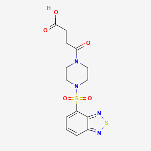 molecular formula C14H16N4O5S2 B2739448 4-[4-(2,1,3-Benzothiadiazol-4-ylsulfonyl)piperazin-1-yl]-4-oxobutanoic acid CAS No. 1081123-99-0