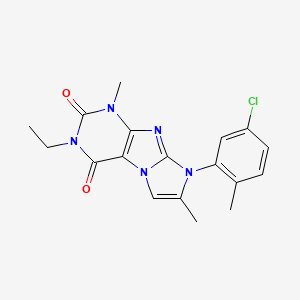 molecular formula C18H18ClN5O2 B2739449 6-(5-Chloro-2-methylphenyl)-2-ethyl-4,7-dimethylpurino[7,8-a]imidazole-1,3-dione CAS No. 887467-64-3