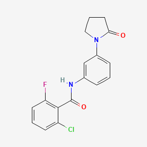 molecular formula C17H14ClFN2O2 B2739450 2-chloro-6-fluoro-N-[3-(2-oxopyrrolidin-1-yl)phenyl]benzamide CAS No. 941889-56-1