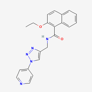 molecular formula C21H19N5O2 B2739457 2-ethoxy-N-((1-(pyridin-4-yl)-1H-1,2,3-triazol-4-yl)methyl)-1-naphthamide CAS No. 2034532-17-5