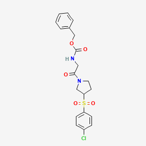 molecular formula C20H21ClN2O5S B2739461 Benzyl (2-(3-((4-chlorophenyl)sulfonyl)pyrrolidin-1-yl)-2-oxoethyl)carbamate CAS No. 1795493-00-3