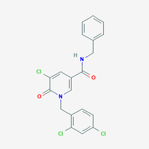 molecular formula C20H15Cl3N2O2 B2739465 N-benzyl-5-chloro-1-(2,4-dichlorobenzyl)-6-oxo-1,6-dihydro-3-pyridinecarboxamide CAS No. 242472-03-3