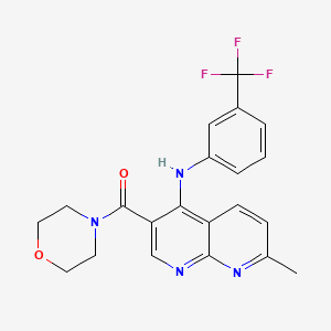 7-methyl-3-(morpholine-4-carbonyl)-N-[3-(trifluoromethyl)phenyl]-1,8-naphthyridin-4-amine