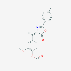 molecular formula C20H17NO5 B273947 4-(4-Acetoxy-3-methoxybenzylidene)-2-(p-tolyl)-5(4H)-oxazolone 