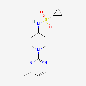 molecular formula C13H20N4O2S B2739475 N-[1-(4-Methylpyrimidin-2-yl)piperidin-4-yl]cyclopropanesulfonamide CAS No. 2415470-32-3