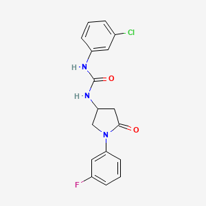 1-(3-Chlorophenyl)-3-[1-(3-fluorophenyl)-5-oxopyrrolidin-3-yl]urea