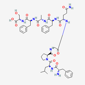 (2S)-2-[[(2S)-2-[[(2S)-2-[[(2S)-2-[[(2S)-5-amino-2-[[2-[[(2S)-1-[(2S)-2-[[(2S)-2-amino-3-phenylpropanoyl]amino]-4-methylpentanoyl]pyrrolidine-2-carbonyl]amino]acetyl]amino]-5-oxopentanoyl]amino]-3-phenylpropanoyl]amino]propanoyl]amino]-3-phenylpropanoyl]amino]-3-hydroxypropanoic acid