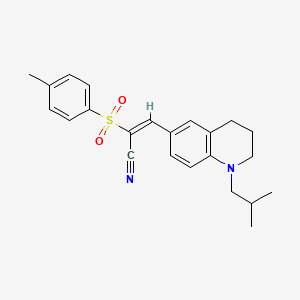 (2E)-2-(4-methylbenzenesulfonyl)-3-[1-(2-methylpropyl)-1,2,3,4-tetrahydroquinolin-6-yl]prop-2-enenitrile