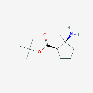 molecular formula C11H21NO2 B2739493 Tert-butyl (1R,2S)-2-amino-2-methylcyclopentane-1-carboxylate CAS No. 2248406-74-6