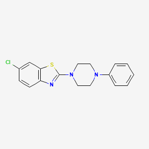 molecular formula C17H16ClN3S B2739496 6-Chloro-2-(4-phenylpiperazin-1-yl)-1,3-benzothiazole CAS No. 863001-15-4