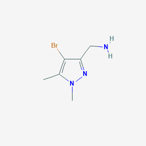 molecular formula C6H10BrN3 B2739506 (4-溴-1,5-二甲基吡唑-3-基)甲胺 CAS No. 1521001-46-6