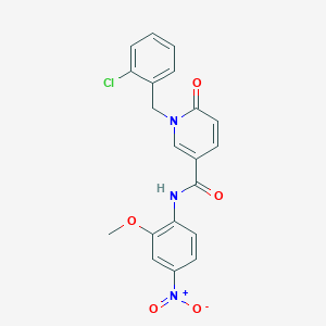 molecular formula C20H16ClN3O5 B2739511 1-[(2-氯苯基)甲基]-N-(2-甲氧基-4-硝基苯基)-6-氧代吡啶-3-甲酰胺 CAS No. 942009-53-2