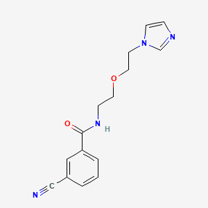 molecular formula C15H16N4O2 B2739517 N-(2-(2-(1H-imidazol-1-yl)ethoxy)ethyl)-3-cyanobenzamide CAS No. 2034310-82-0