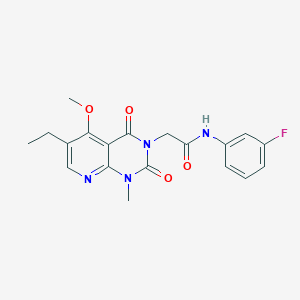 2-(6-ethyl-5-methoxy-1-methyl-2,4-dioxo-1,2-dihydropyrido[2,3-d]pyrimidin-3(4H)-yl)-N-(3-fluorophenyl)acetamide