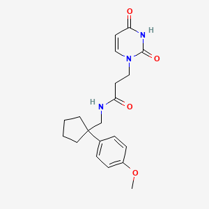 molecular formula C20H25N3O4 B2739525 3-(2,4-dioxo-3,4-dihydropyrimidin-1(2H)-yl)-N-((1-(4-methoxyphenyl)cyclopentyl)methyl)propanamide CAS No. 1325707-56-9