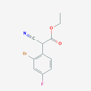molecular formula C11H9BrFNO2 B2739526 Ethyl 2-(2-bromo-4-fluorophenyl)-2-cyanoacetate CAS No. 1810045-12-5