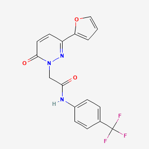 molecular formula C17H12F3N3O3 B2739529 2-[3-(furan-2-yl)-6-oxopyridazin-1-yl]-N-[4-(trifluoromethyl)phenyl]acetamide CAS No. 899752-32-0
