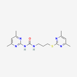 molecular formula C16H22N6OS B2739532 1-(4,6-二甲基嘧啶-2-基)-3-(3-((4,6-二甲基嘧啶-2-基)硫)丙基)脲 CAS No. 899968-95-7
