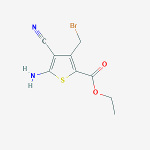 molecular formula C9H9BrN2O2S B2739536 Ethyl 5-amino-3-(bromomethyl)-4-cyanothiophene-2-carboxylate CAS No. 88399-80-8