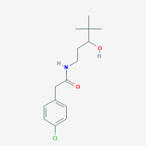 molecular formula C15H22ClNO2 B2739546 2-(4-chlorophenyl)-N-(3-hydroxy-4,4-dimethylpentyl)acetamide CAS No. 1396793-88-6