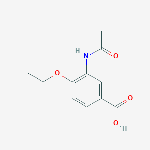 molecular formula C12H15NO4 B2739553 3-Acetamido-4-(propan-2-yloxy)benzoic acid CAS No. 1570404-90-8