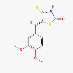 molecular formula C12H11NO3S2 B2739557 (Z)-5-(3,4-二甲氧基苯甲亚甲基)-4-硫代噻唑啉-2-酮 CAS No. 1164526-77-5