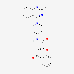 molecular formula C24H26N4O3 B2739560 N-(1-(2-methyl-5,6,7,8-tetrahydroquinazolin-4-yl)piperidin-4-yl)-4-oxo-4H-chromene-2-carboxamide CAS No. 2034347-08-3