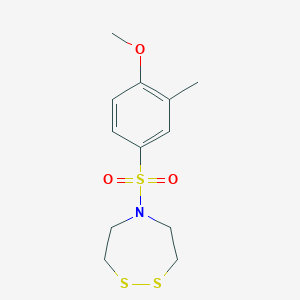 molecular formula C12H17NO3S3 B2739567 5-(4-Methoxy-3-methylbenzenesulfonyl)-1,2,5-dithiazepane CAS No. 1444099-27-7