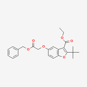 molecular formula C24H26O6 B2739569 Ethyl 5-[2-(benzyloxy)-2-oxoethoxy]-2-tert-butyl-1-benzofuran-3-carboxylate CAS No. 384366-38-5