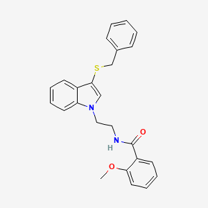 molecular formula C25H24N2O2S B2739573 N-(2-(3-(benzylthio)-1H-indol-1-yl)ethyl)-2-methoxybenzamide CAS No. 532971-92-9