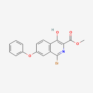 molecular formula C17H12BrNO4 B2739583 甲酸甲酯-1-溴-4-羟基-7-苯氧基异喹啉-3-羧酸酯 CAS No. 1455091-21-0