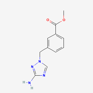 molecular formula C11H12N4O2 B2739584 3-(3-Amino-[1,2,4]triazol-1-ylmethyl)-benzoic acid methyl ester CAS No. 1225445-28-2